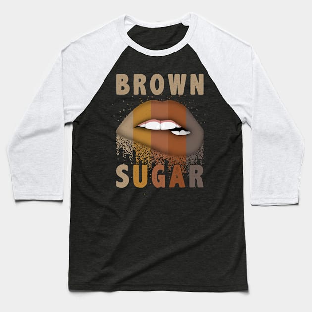 Brown sugar sexy lips african American woman Baseball T-Shirt by Dianeursusla Clothes